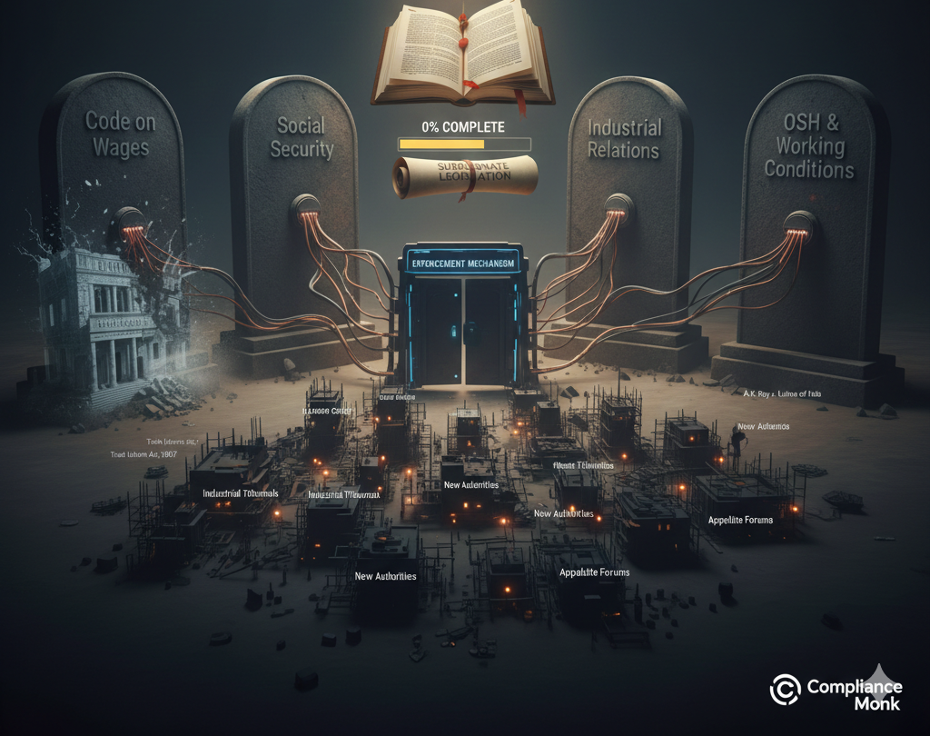Four Labour Codes in Abeyance: Enforcement Failure Due to the Absence of State Rules, Notifications, Repealing Acts, and Adjudicatory & Judicial Mechanisms