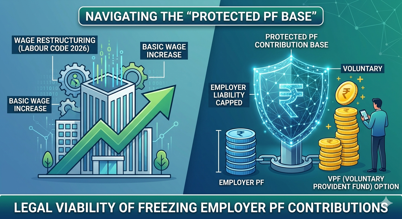 Navigating the "Protected PF Base": Legal Viability of Freezing Employer Contributions Under the 2026 Labour Code Transition